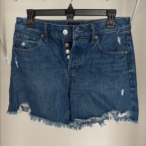 Express Distressed Blue Jean Shorts